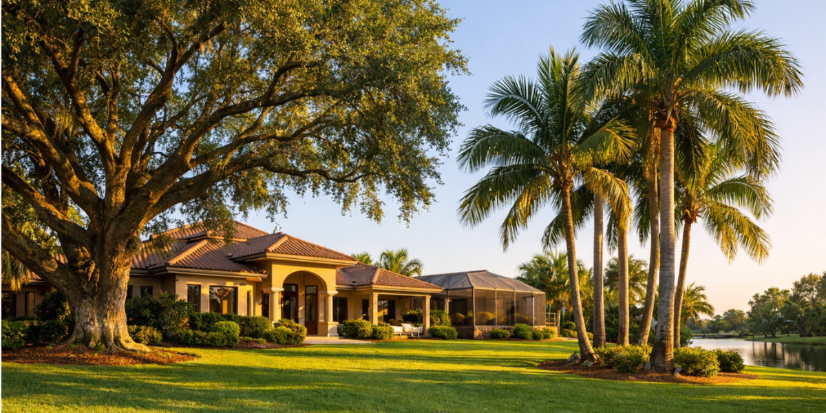 Naples home after tree trim beautiful-landscape-naples-fl